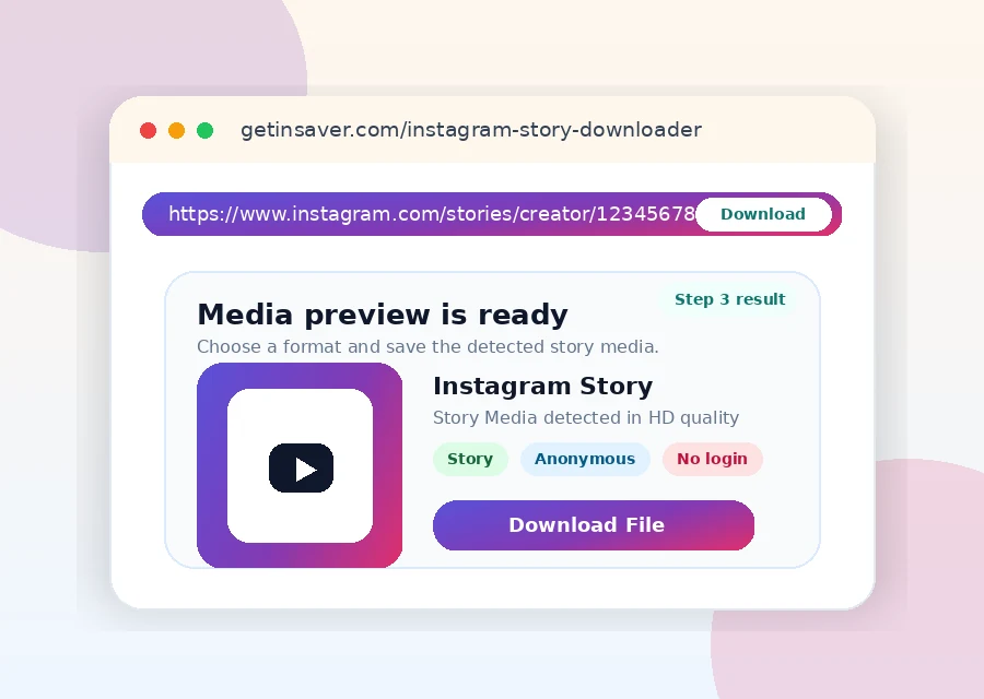 Step 3: preview and save Instagram story media