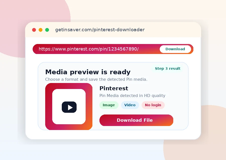Step 3: preview and download Pinterest media