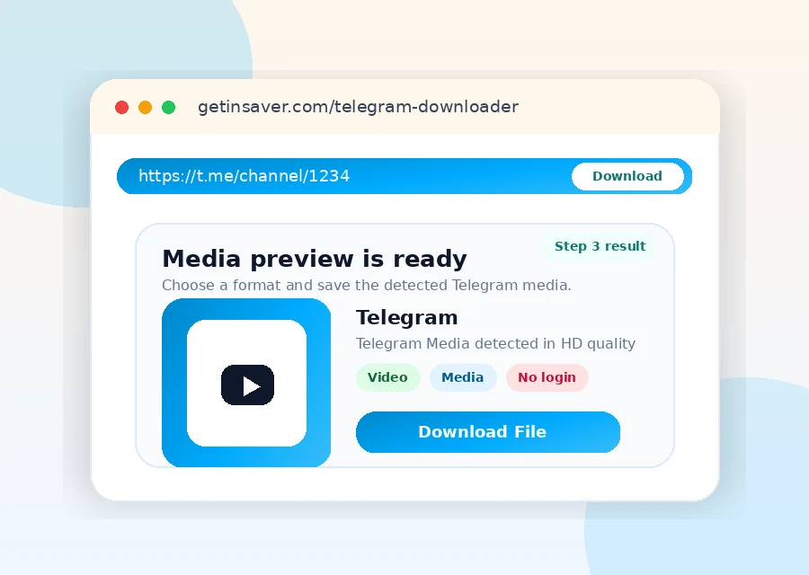 Step 3: preview and download Telegram media
