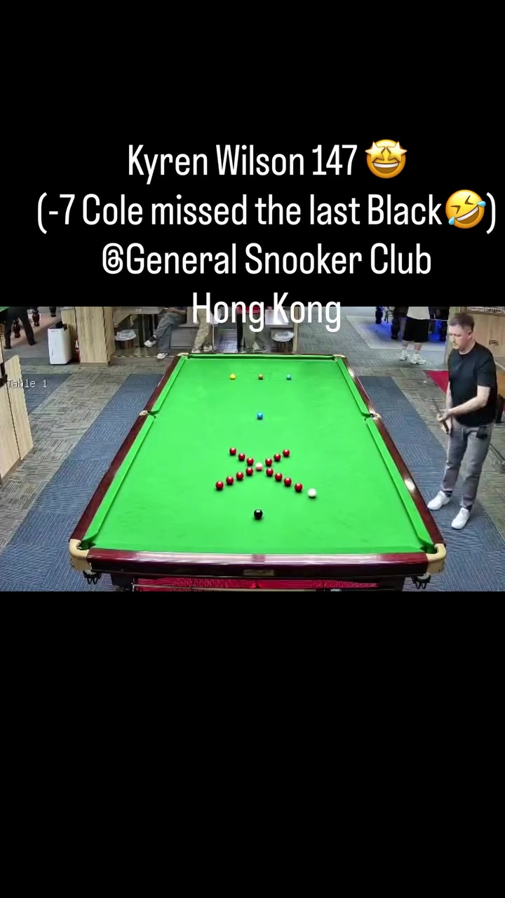 Kyren Wilson’s 147😎
 (-7 @thegreatcole6 missed the last Black) 🤣🤣🤣 @kyrenwilson147 

#147 
