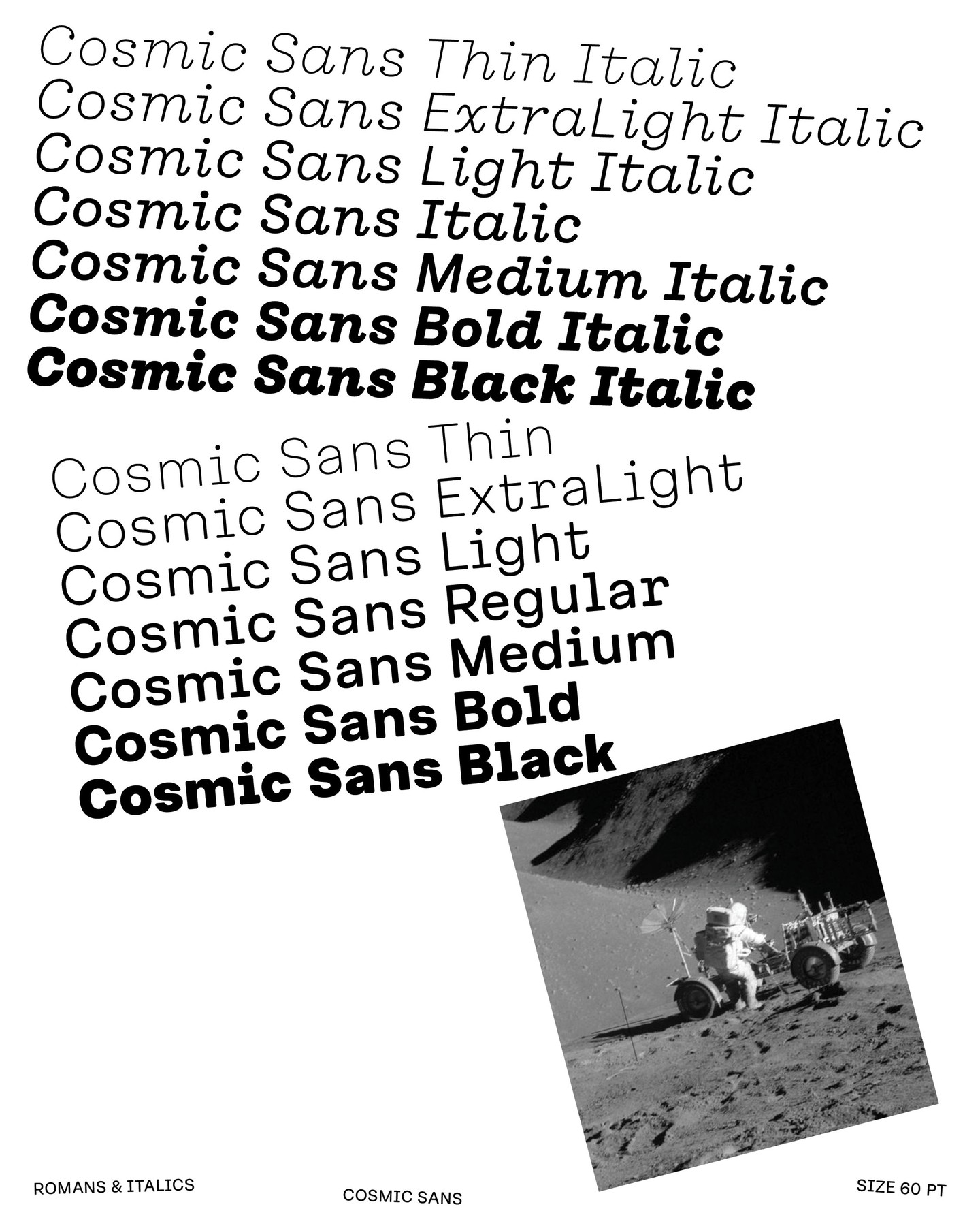 Cosmic Sans #fontfamily 🛸⁠ ⁠ Ever wondered what a duplexed typeface actually…
