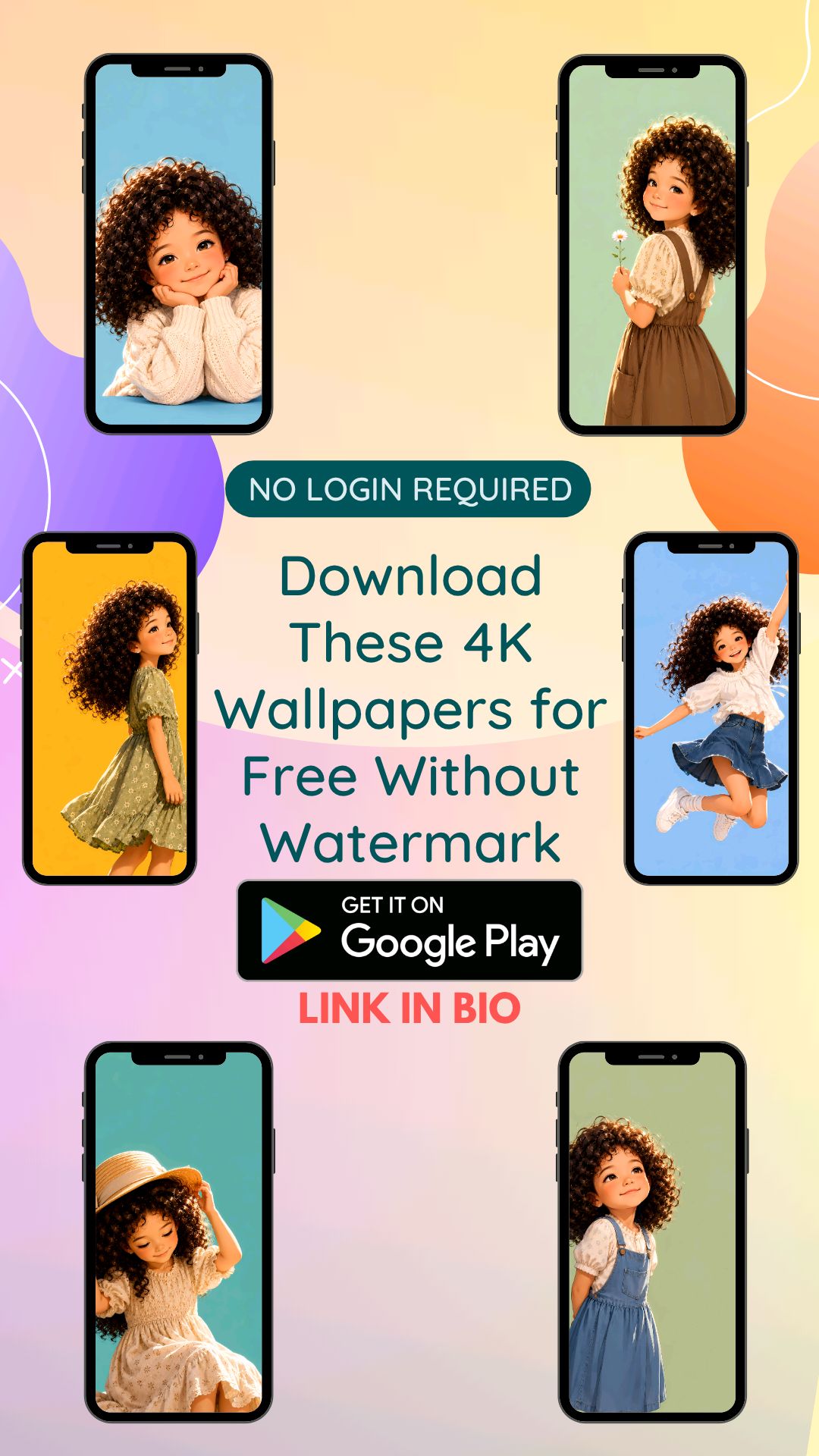 🌻 Joyful Curls & Sunny Smiles | 3D Character Wallpapers 🌻 ​…